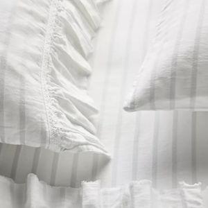 Organic Cotton Spa Sateen Standard Pillowcase, set of 2, Green Stripe