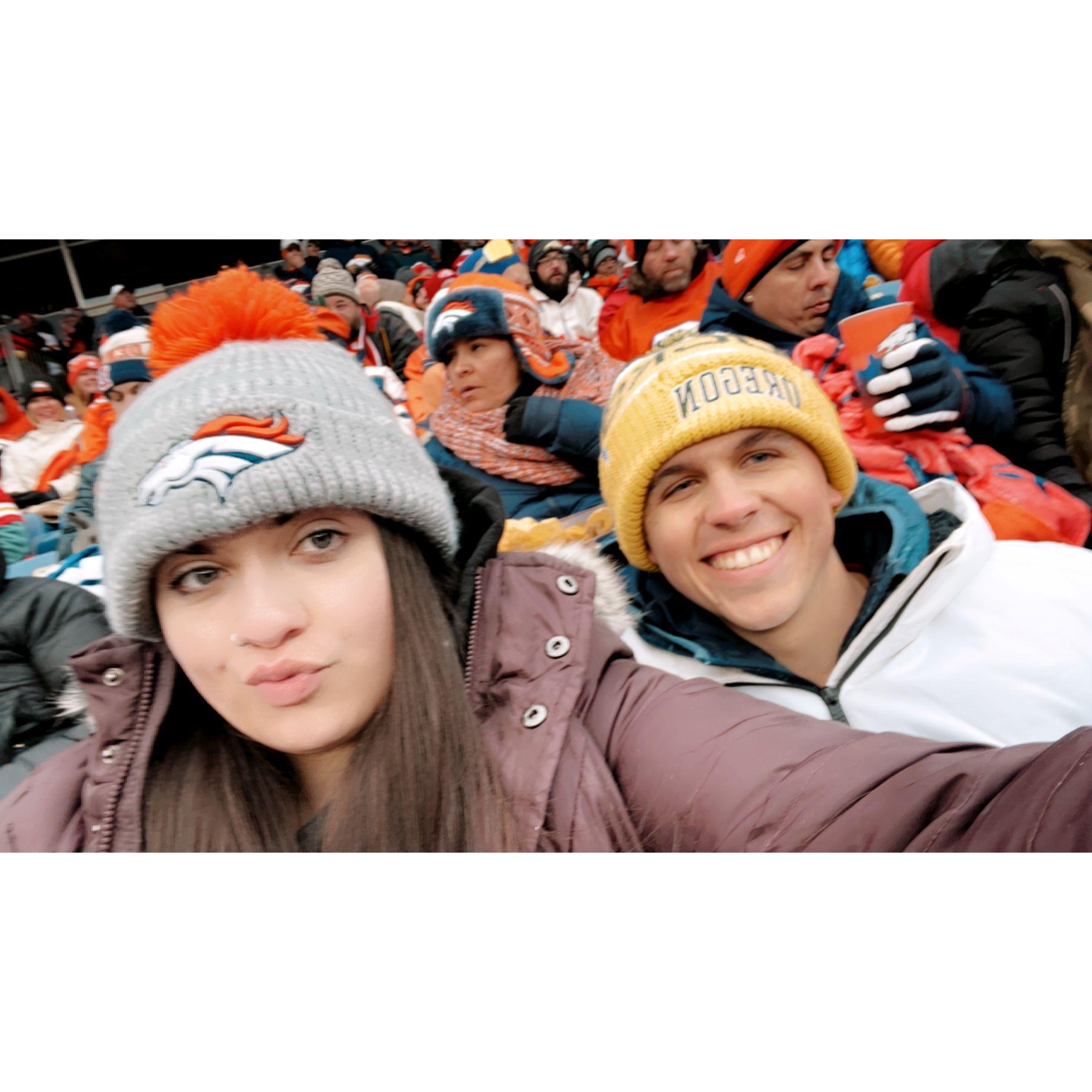 Our first Bronco game!