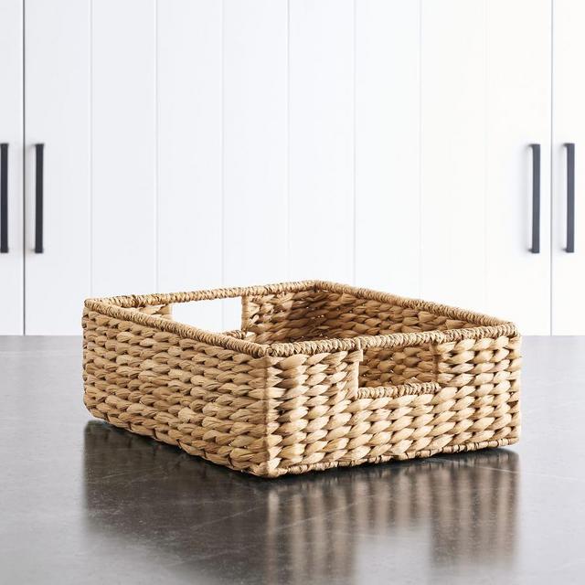 Savannah Seagrass Basket, Natural Shallow Utility Basket, 15"W X 12"D X 5"H​