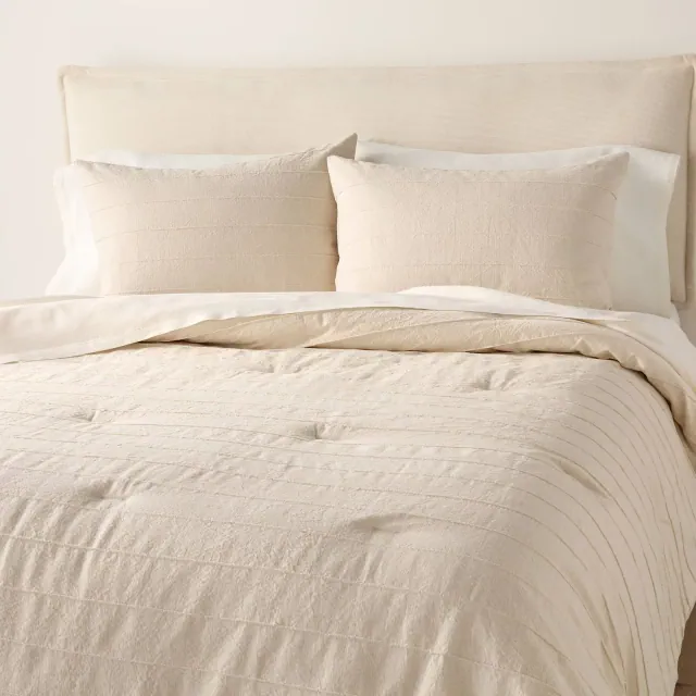 King Stitch Stripe Comforter Tan - Hearth & Hand™ with Magnolia