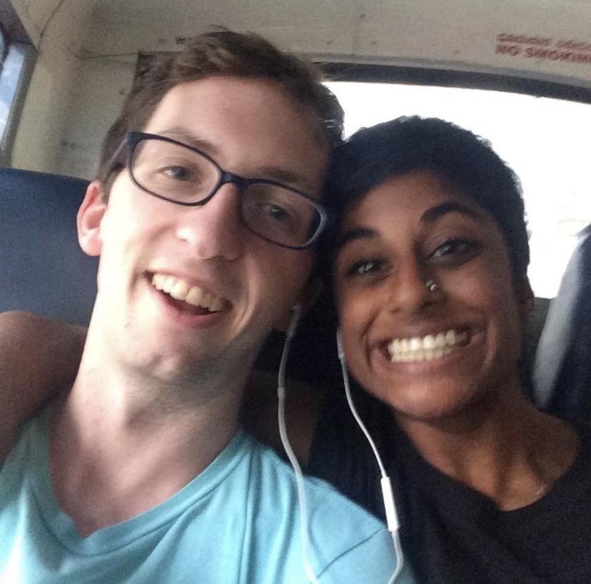 One of our early dates on a bus in Bangalore