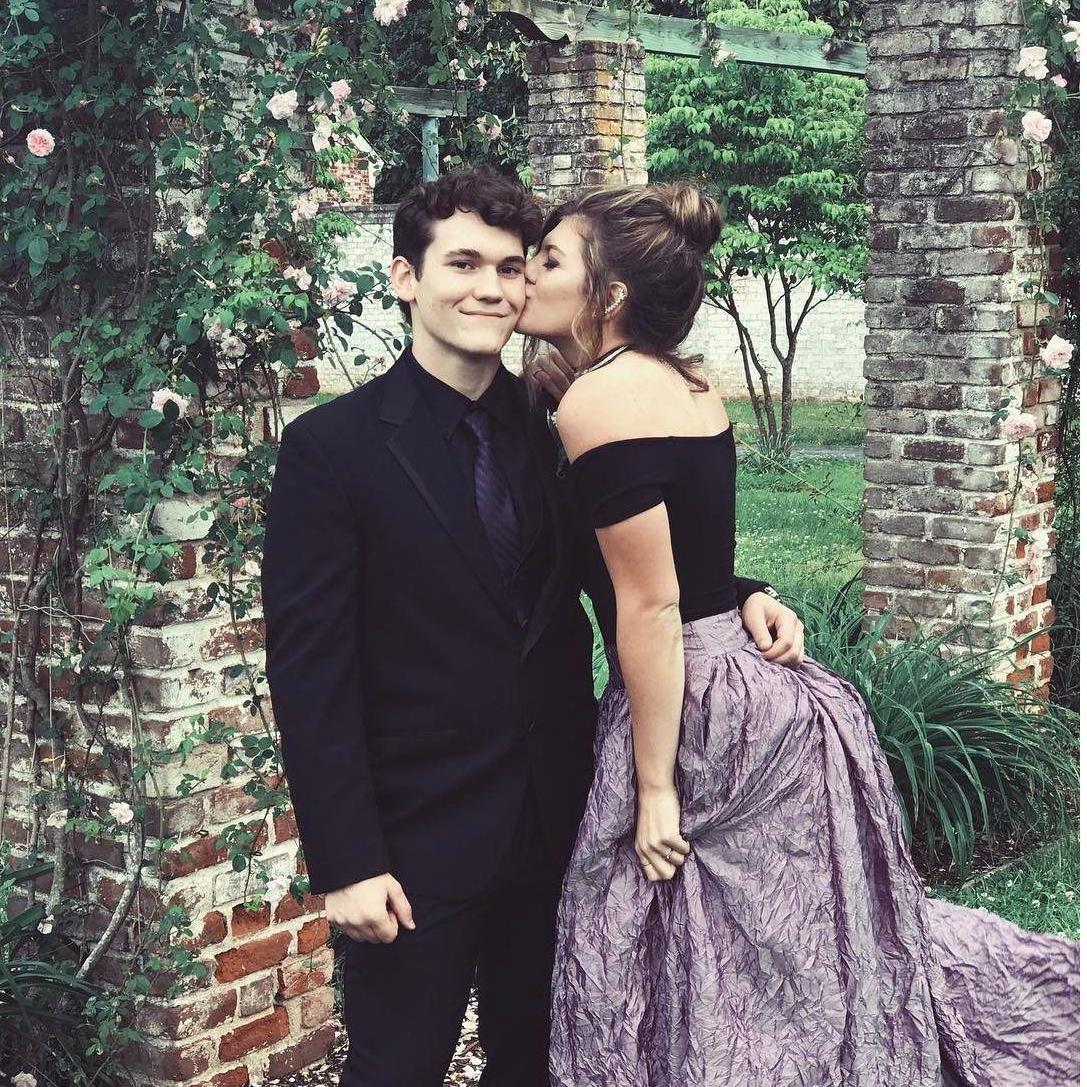 Highschool senior prom together.