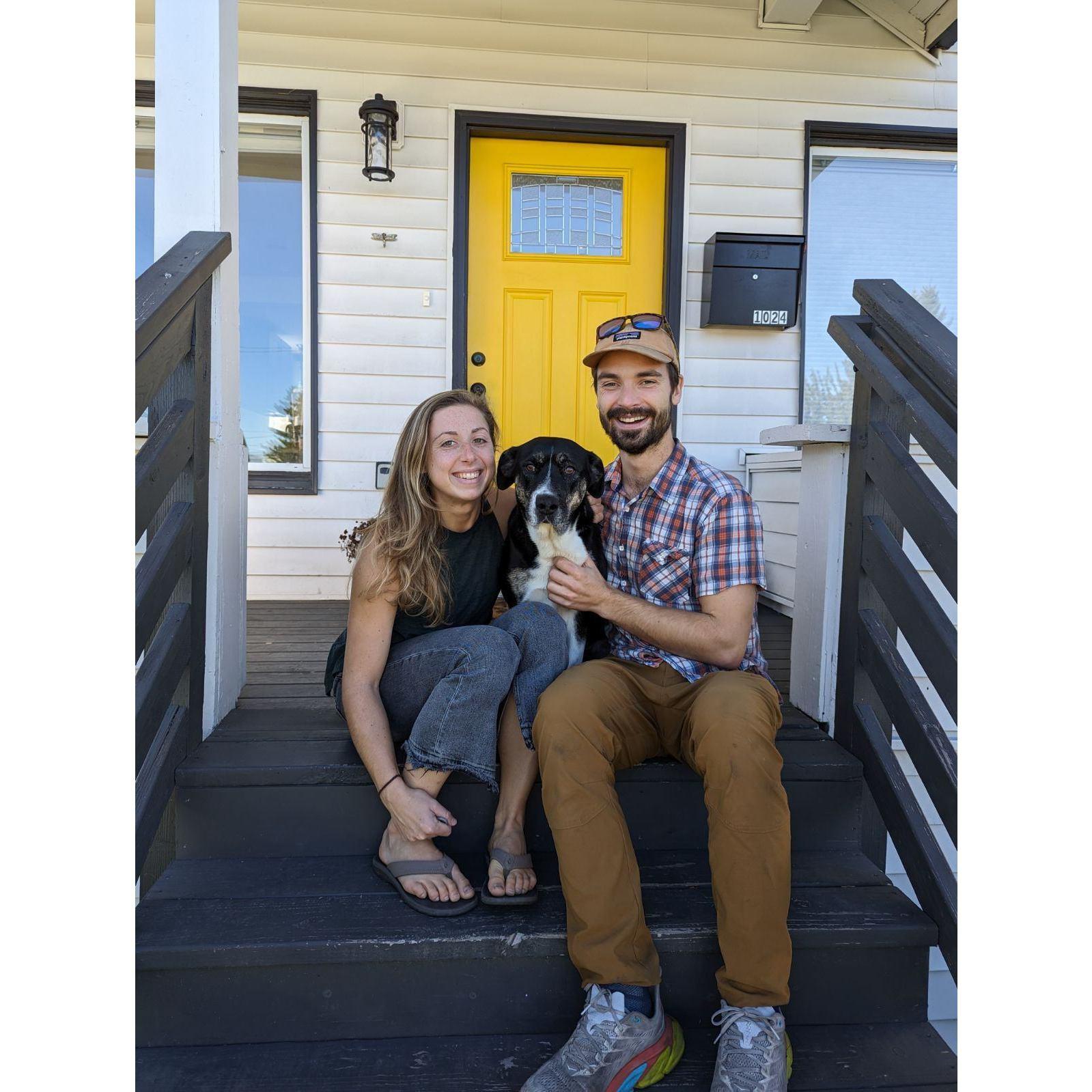 We bought our first house together in October 2023! Our good friend Carl was our realtor who also took our engagment photos.