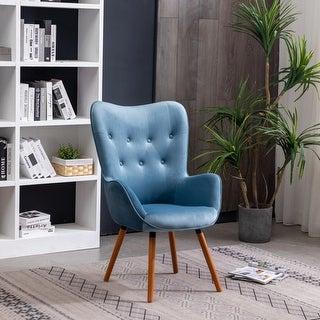 Carson Carrington Arvika Button-tufted High-back Velvet Accent Chair - Blue
