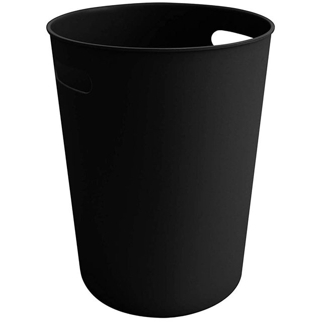 EILRAMIR Small Trash Can Round Plastic Wastebasket, Garbage Container Bin (Black, Single)