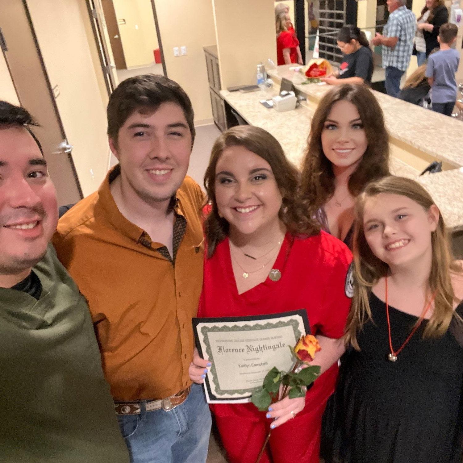 Graduation night for Kaitie from Nursing School