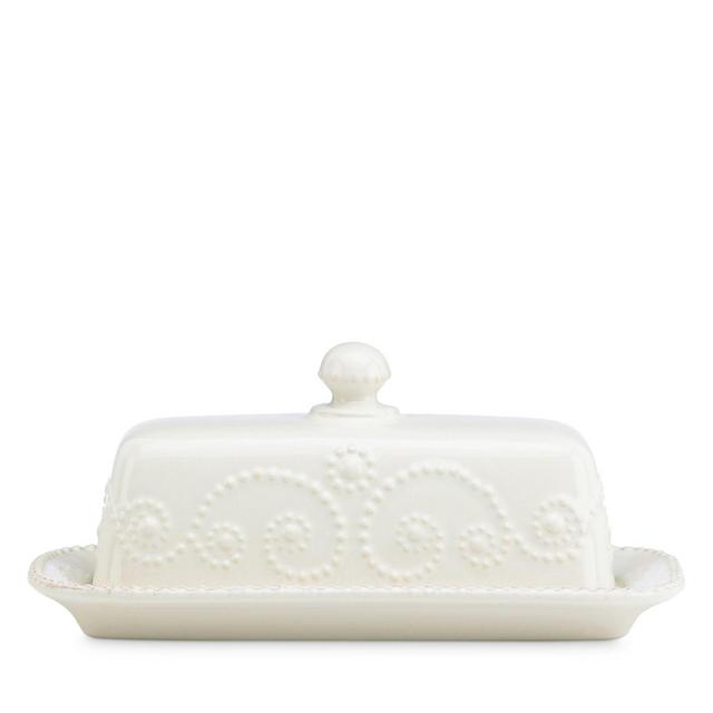 Lenox French Perle White Covered Butter Dish