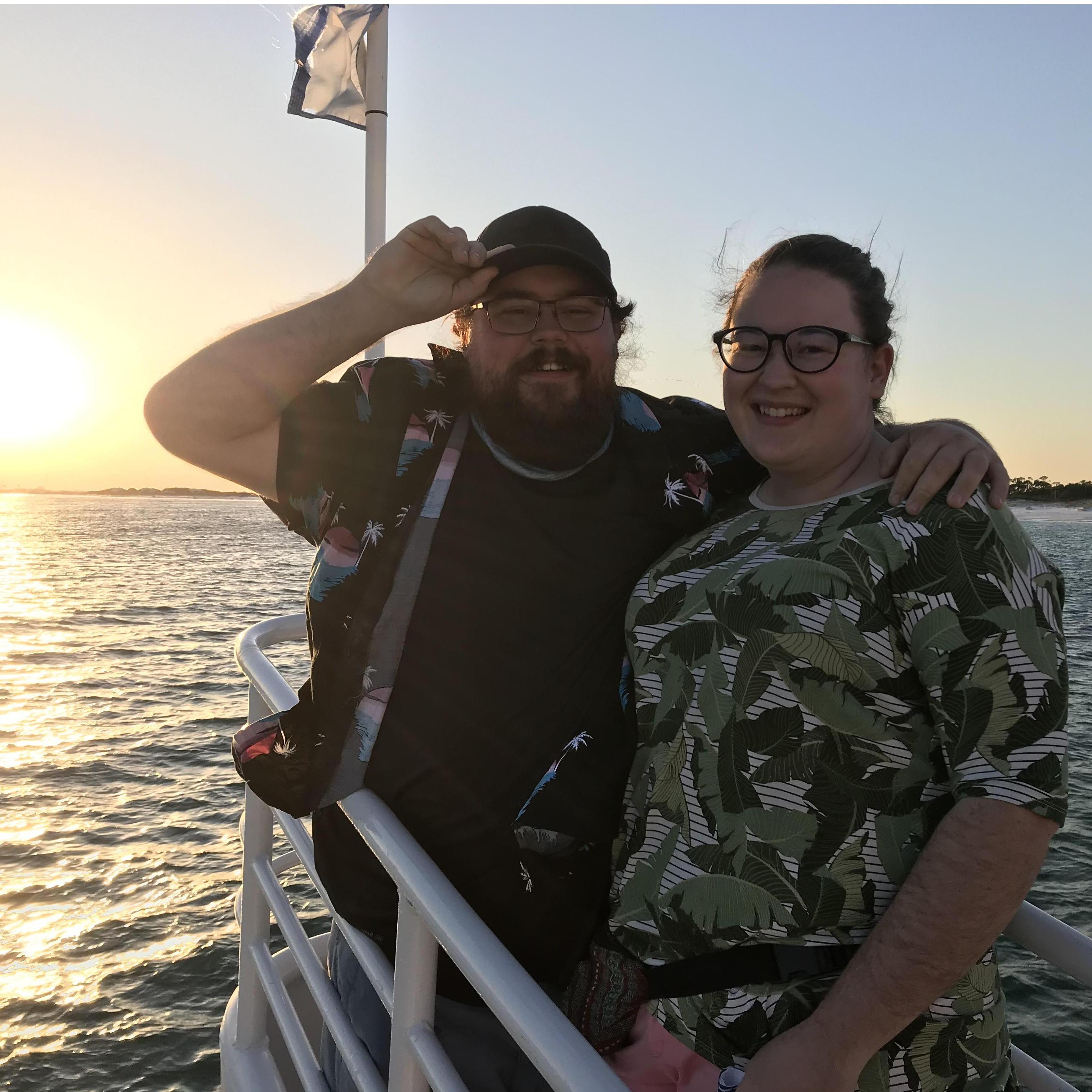 Sunset dolphin cruise for Drew’s birthday
