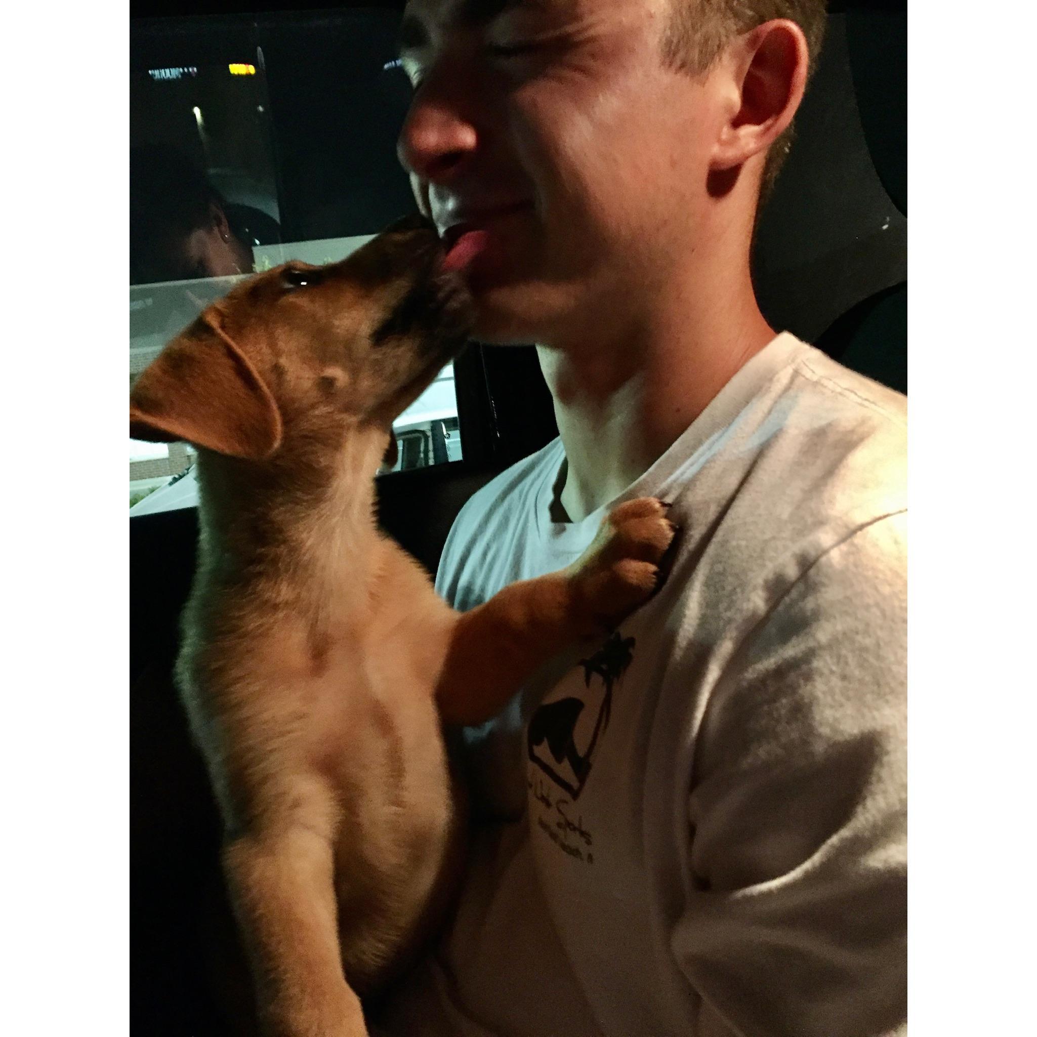 The night we picked up Bear... this was the first kiss!