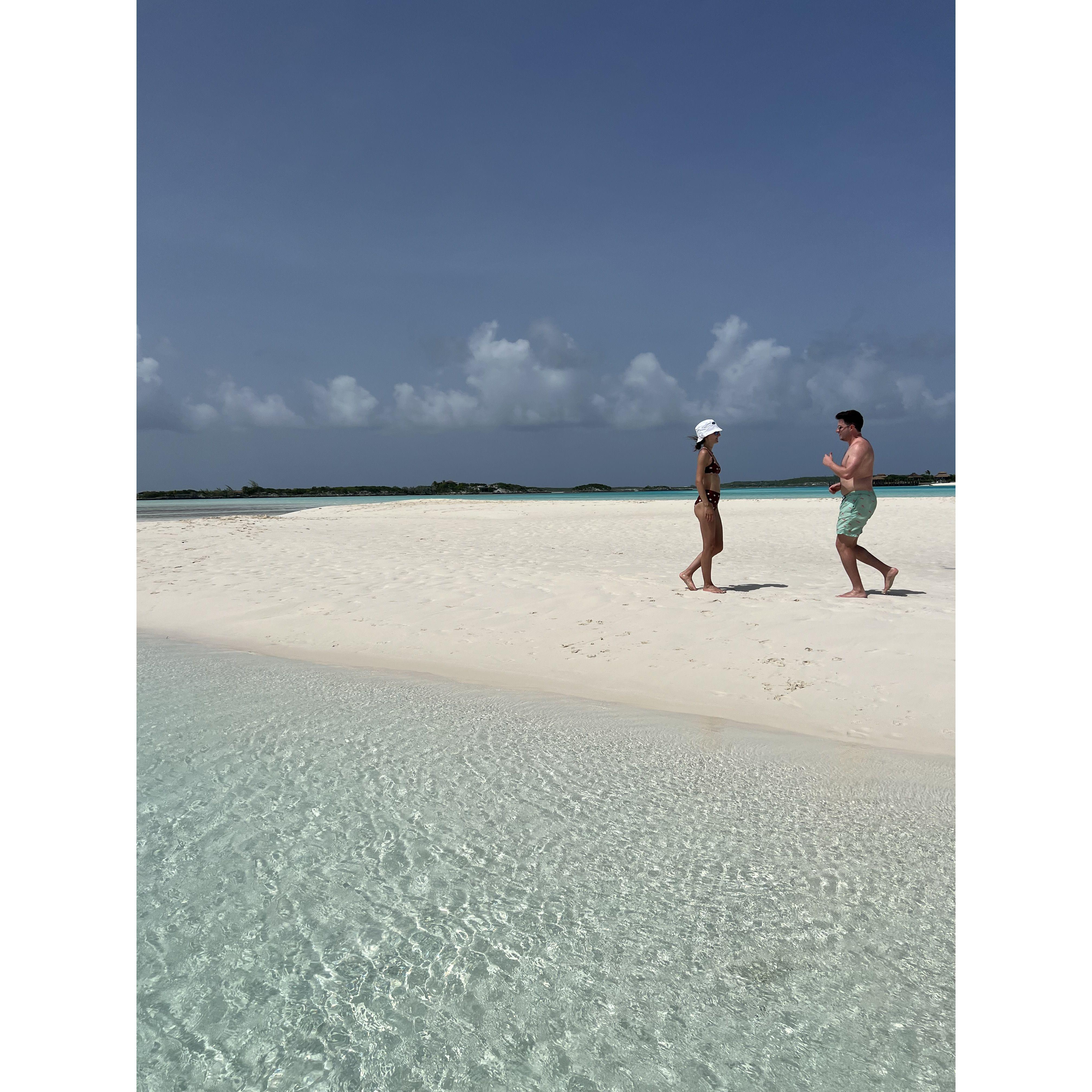 Enjoying the beautiful beaches in the Bahamas :)