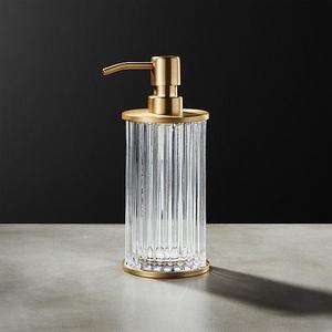Ribbed Glass Soap Pump - CB2.com
