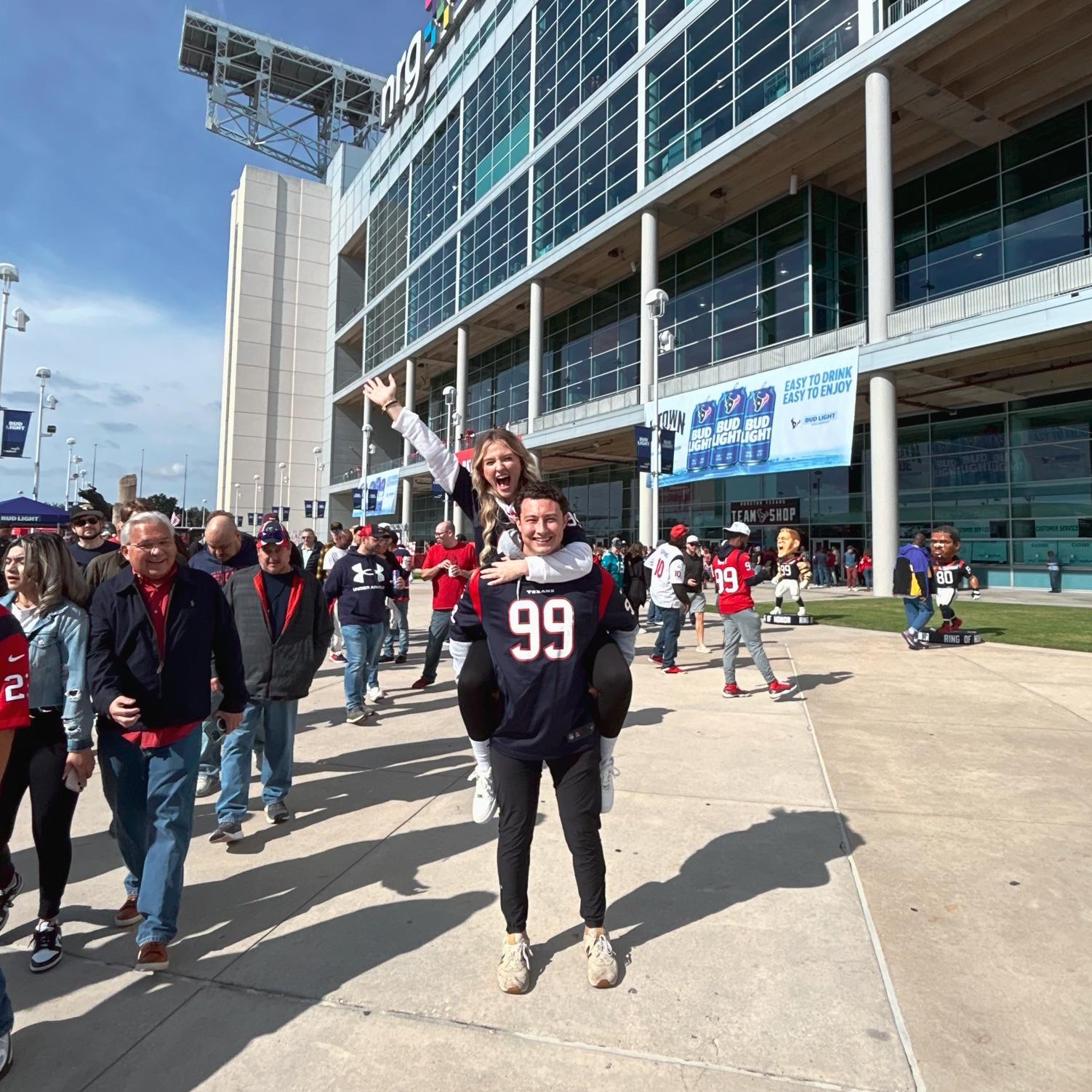 Go Texans! Sara willingly adopts all of Jeremy’s sports teams