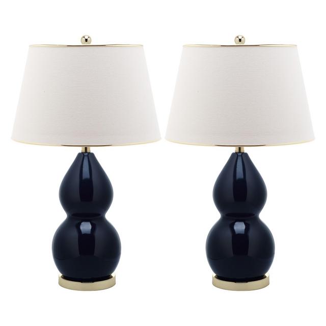 Jill Double Gourd Ceramic Lamp Set (Includes Energy Efficient Light Bulb)- Safavieh
