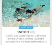 Snorkeling included