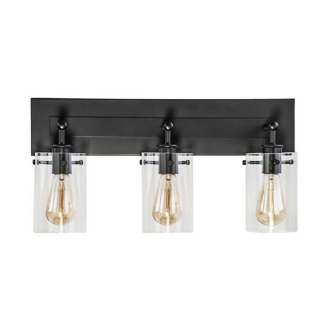 Brooklyn 21 in. 3-Light Espresso Vanity Light with Clear Glass Shades