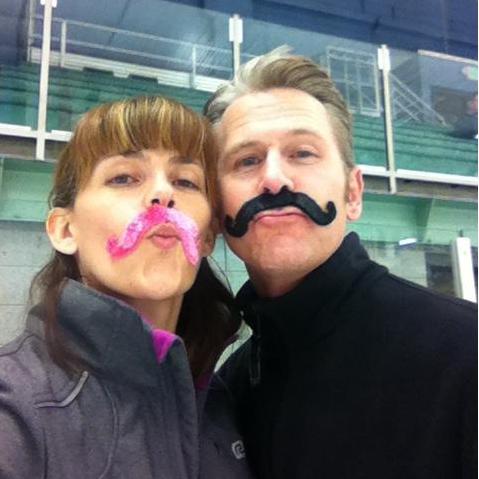 We took the kids ice skating and we all wore stick-on moustaches.