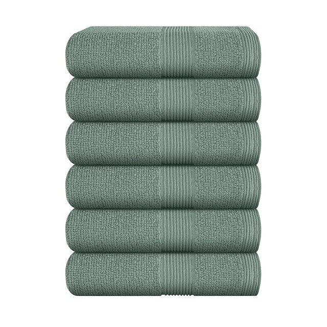 Belizzi Home Ultra Soft 6-Piece Hand Towel Set 16x28-100% Ringspun Cotton - Durable & Highly Absorbent Hand Towels - Ideal for use in Bathroom, Kitchen, Gym, Spa & General Cleaning - Jade