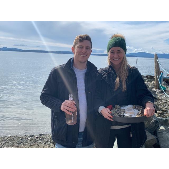 Nomming on some oysters at Taylor Shellfish Farms, Washington