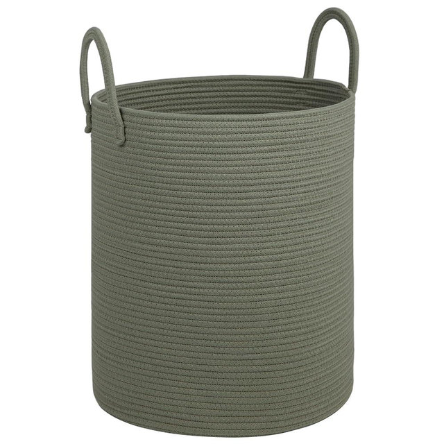 HOBASKET Large Laundry Basket,Laundry Hamper,15''x18'' Cotton Rope Storage Basket with Handles,baby hamper,Nursery Blanket Storage Living Room,toy basket,kids laundry(Green)