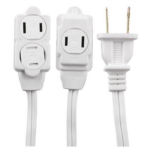 GE 12-Feet Indoor Extension Cord with Tamper Guard, White, 51954