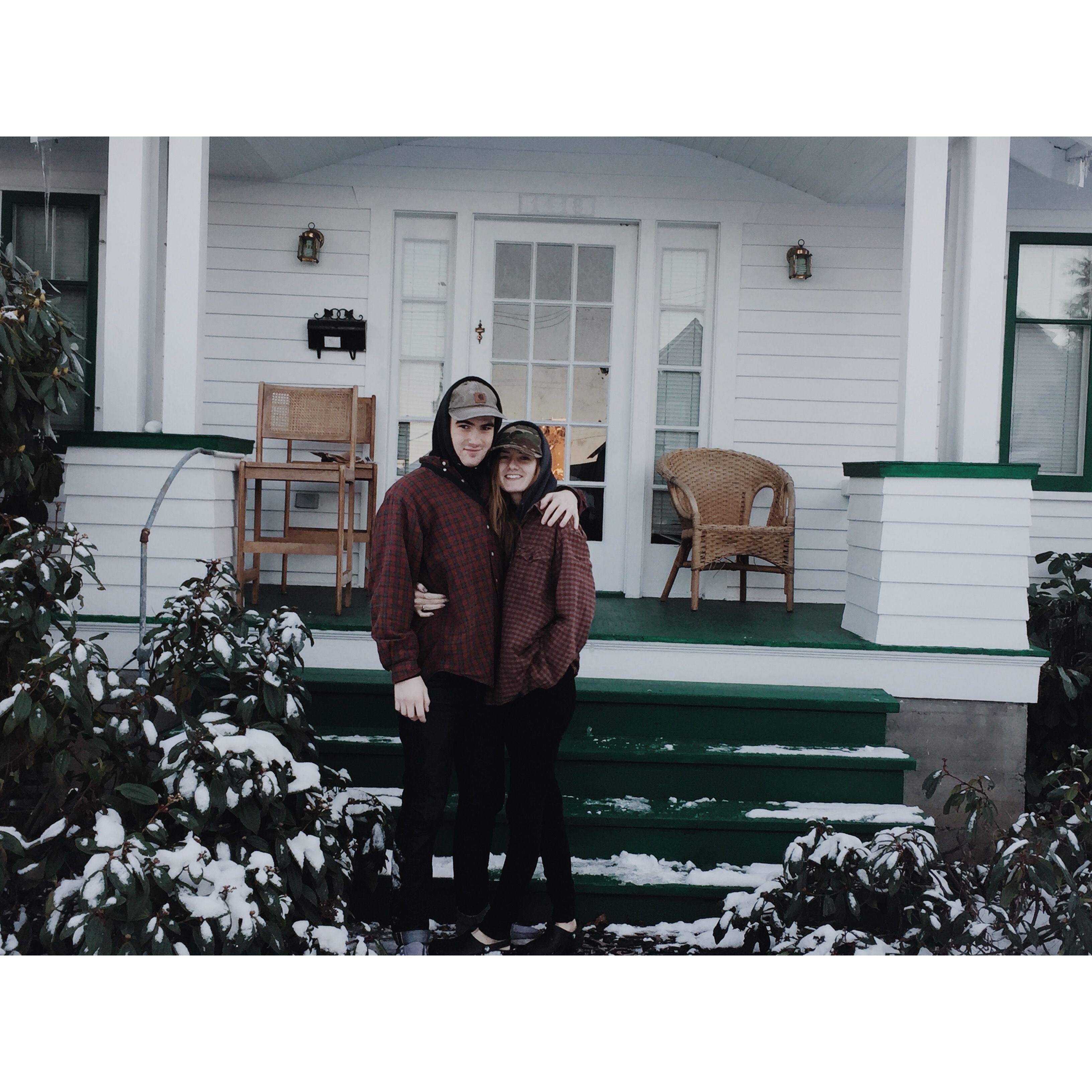 Jake and Olivia outside of N Garden st. Jakes college home 