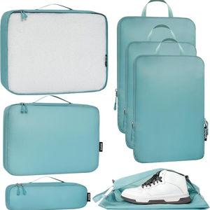 Bagail Ultralight Packing Cubes 7 Set, 3 Compression Packing Cubes 3 Packing Organizers with 1 Shoe Bag