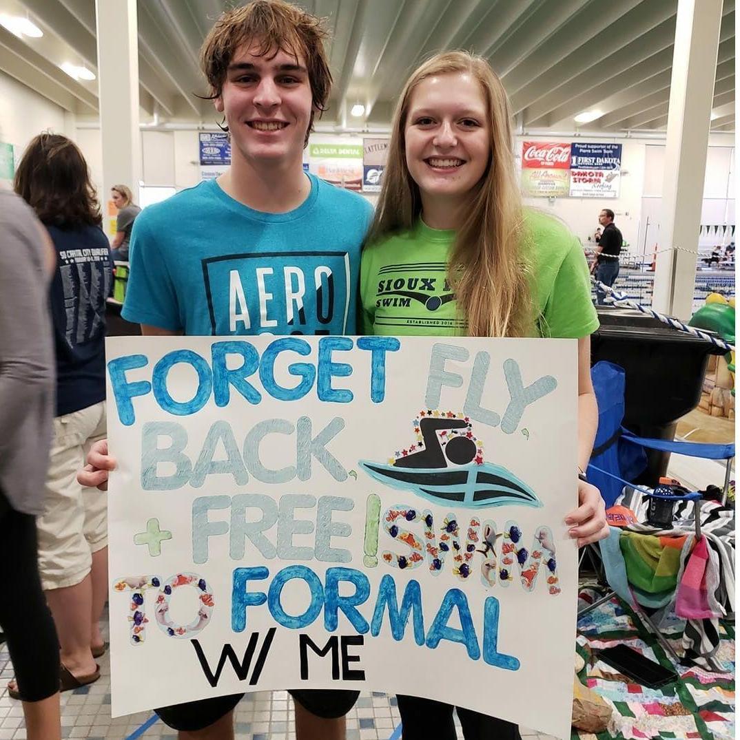 Bride asking the Groom to formal senior year of high school, Fall 2018.
