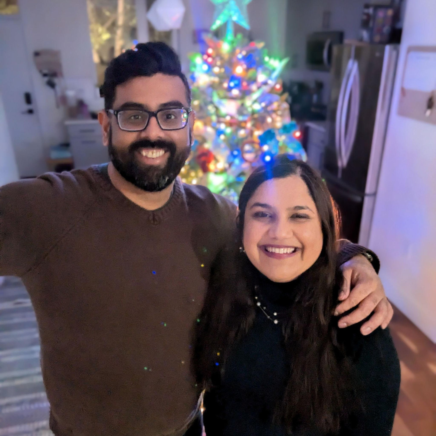 The first time we put up the Christmas tree!