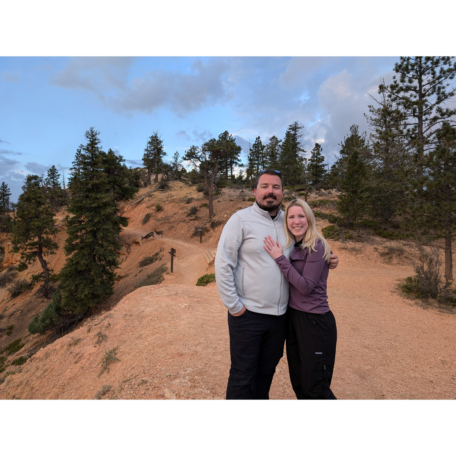 October 17, 2024 - ENGAGED! Bryce National Park, Utah (Look at the deer behind us wishing us a Congrats!