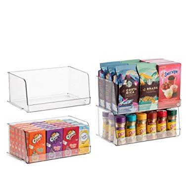 Moretoes Fridge Drawers 3 Pack Clear Stackable Pull Out Refrigerator  Organizer B
