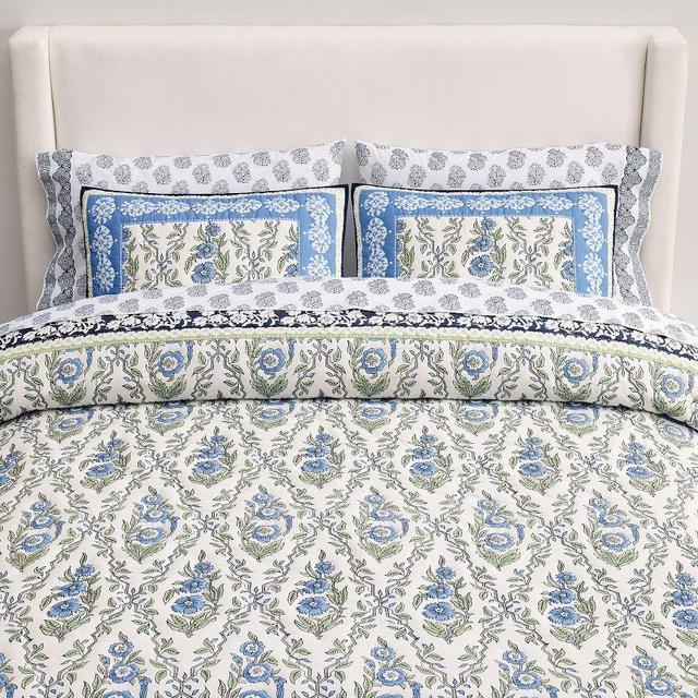 Roller Rabbit Trellis Floral Quilt, Blue Multi, King/Cal. King