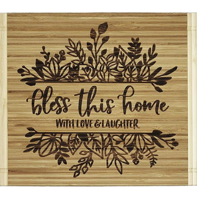Engraved Cutting Board,New Home Owner Gifts, Housewarming Gifts - Bless This Home, With Love & Laughter