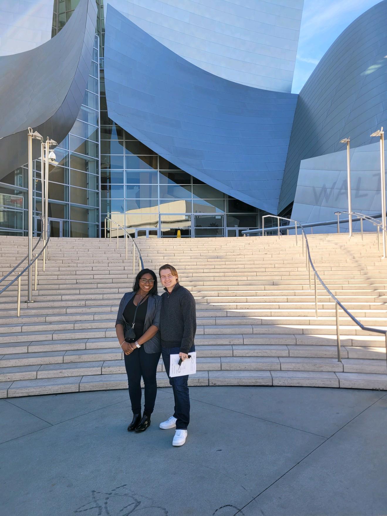 Here's us at the Los Angeles Philharmonic! We were able to see the orchestra rehearse with my parents!