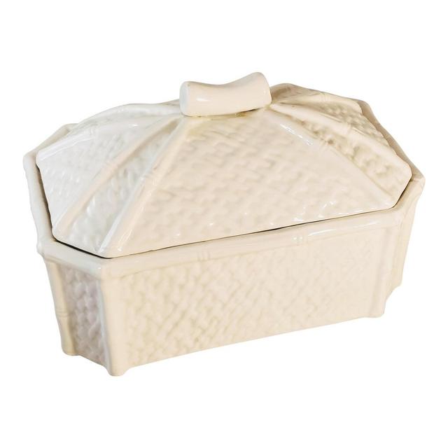 White Italian Mancer Porcelain Bamboo Design Box