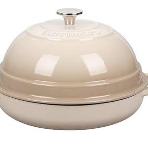 VORRINGARD Cast Iron Enameled Dutch Oven Pot with Lid for Bread Baking, Bread Oven, 6 Quart, Latte