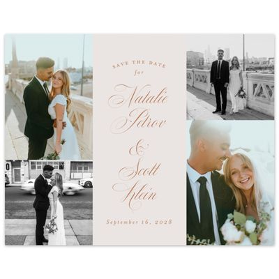 Light Greige, Beige Wedding Digital Save the Date - Marvis Classic