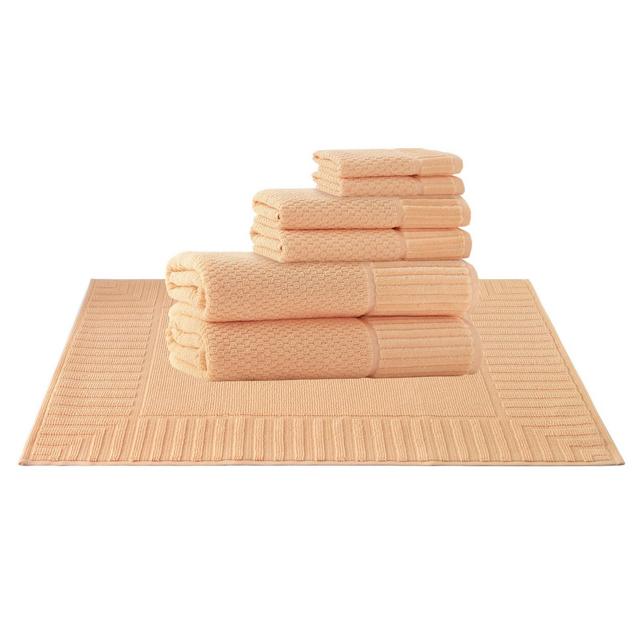 8pc Timaru Turkish Cotton Bath Towel Set Salmon - Enchante Home