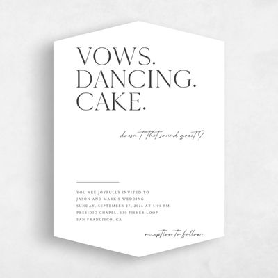 White Diamond Wedding Invitation - Celeste Portrait