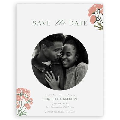 Seashell, Pink Wedding Digital Save the Date - Nelia Photo