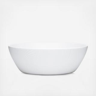 White on White Large Round Vegetable Bowl