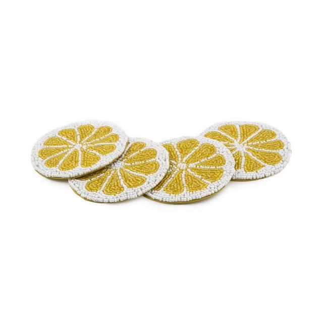 Thirstystone Beaded Lemon Slice Coasters, Set of 4