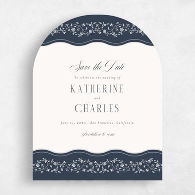 Blue Arch Wedding Save the Date - Siofra Portrait
