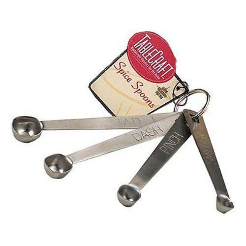TableCraft 4pc Stainless Steel Spice Measuring Spoons - Smidgen Pinch Dash & Tad