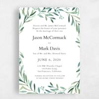 Green Wedding Invitation - Eastwick Wreath