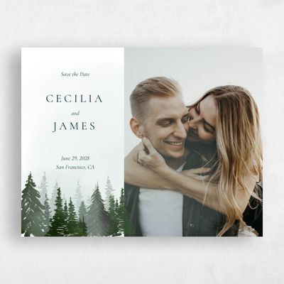 Dark Forest, Green Wedding Save the Date - Bridlewood Photo