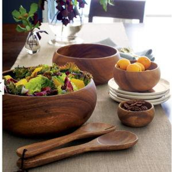 Tondo 8.5" Acacia Wood Salad Serving Bowl