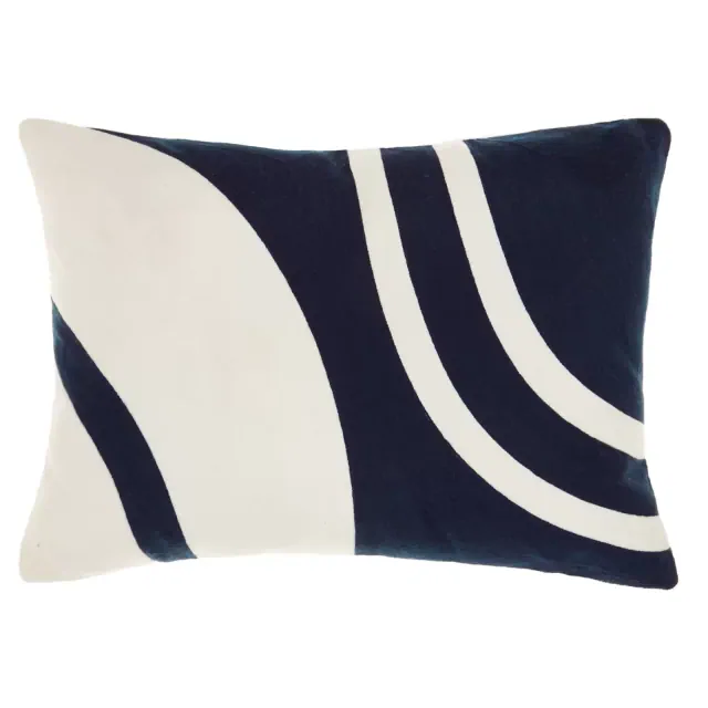 Studio 3B™ Abstract Wave Oblong Throw Pillow in Natural/Navy