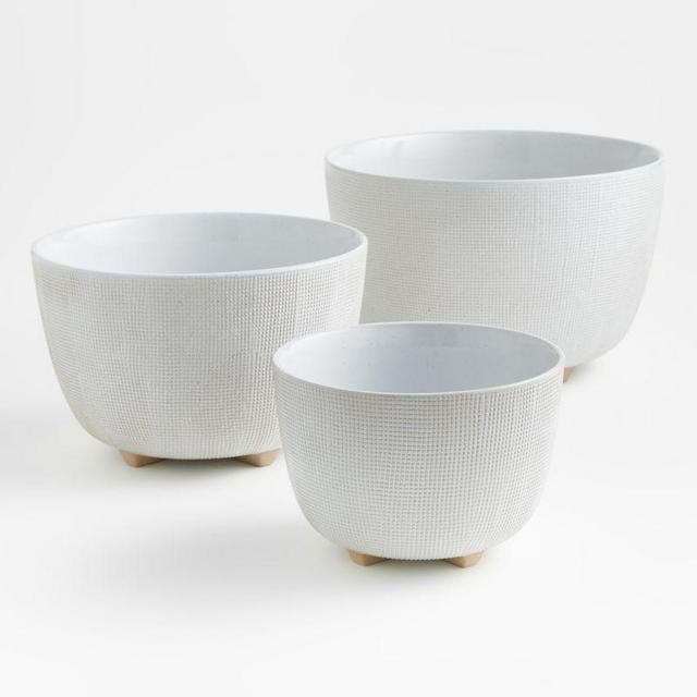 Ena White Ceramic Mixing Bowls, Set of 3