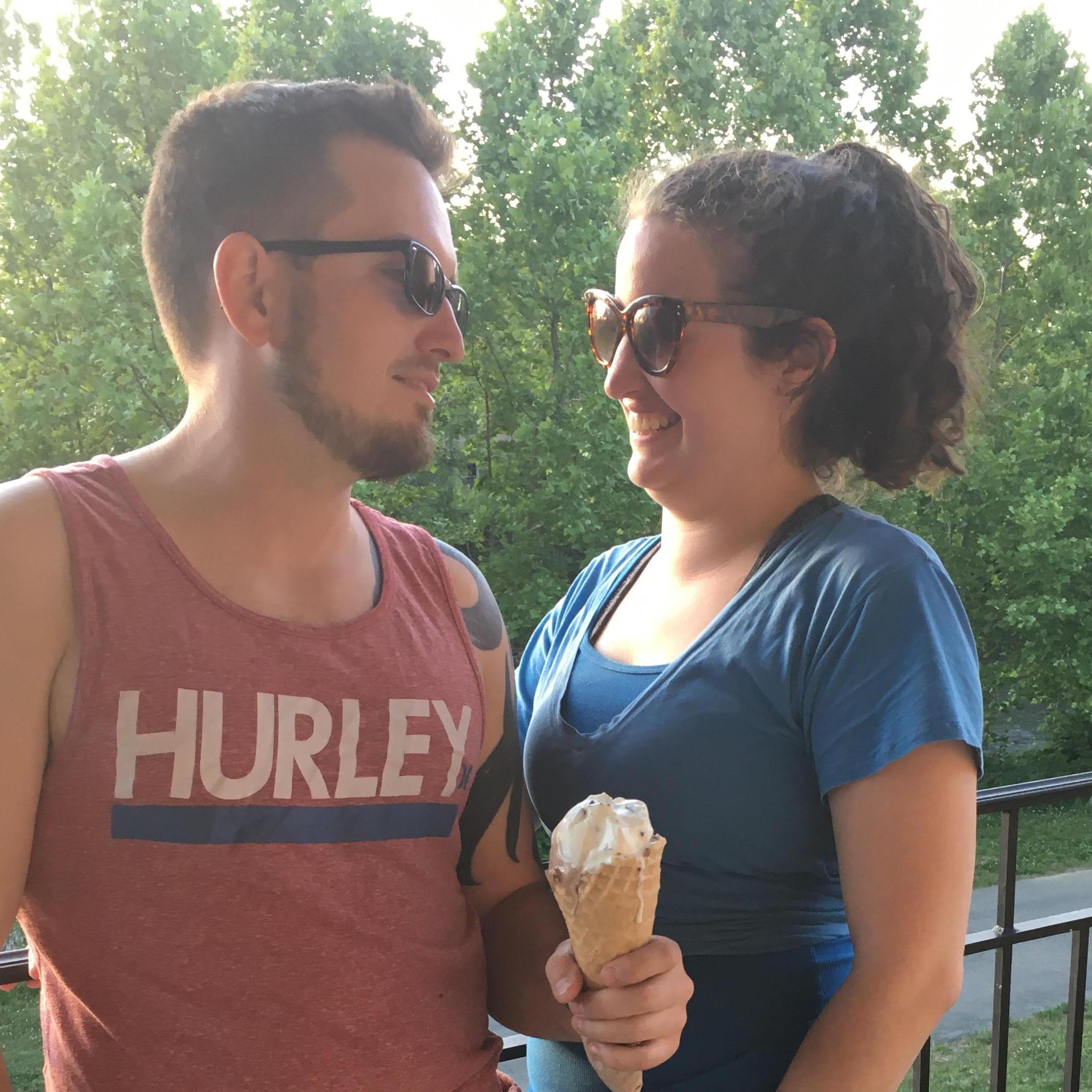 When we first got together- and my first time at Blue Cow Ice Cream :)