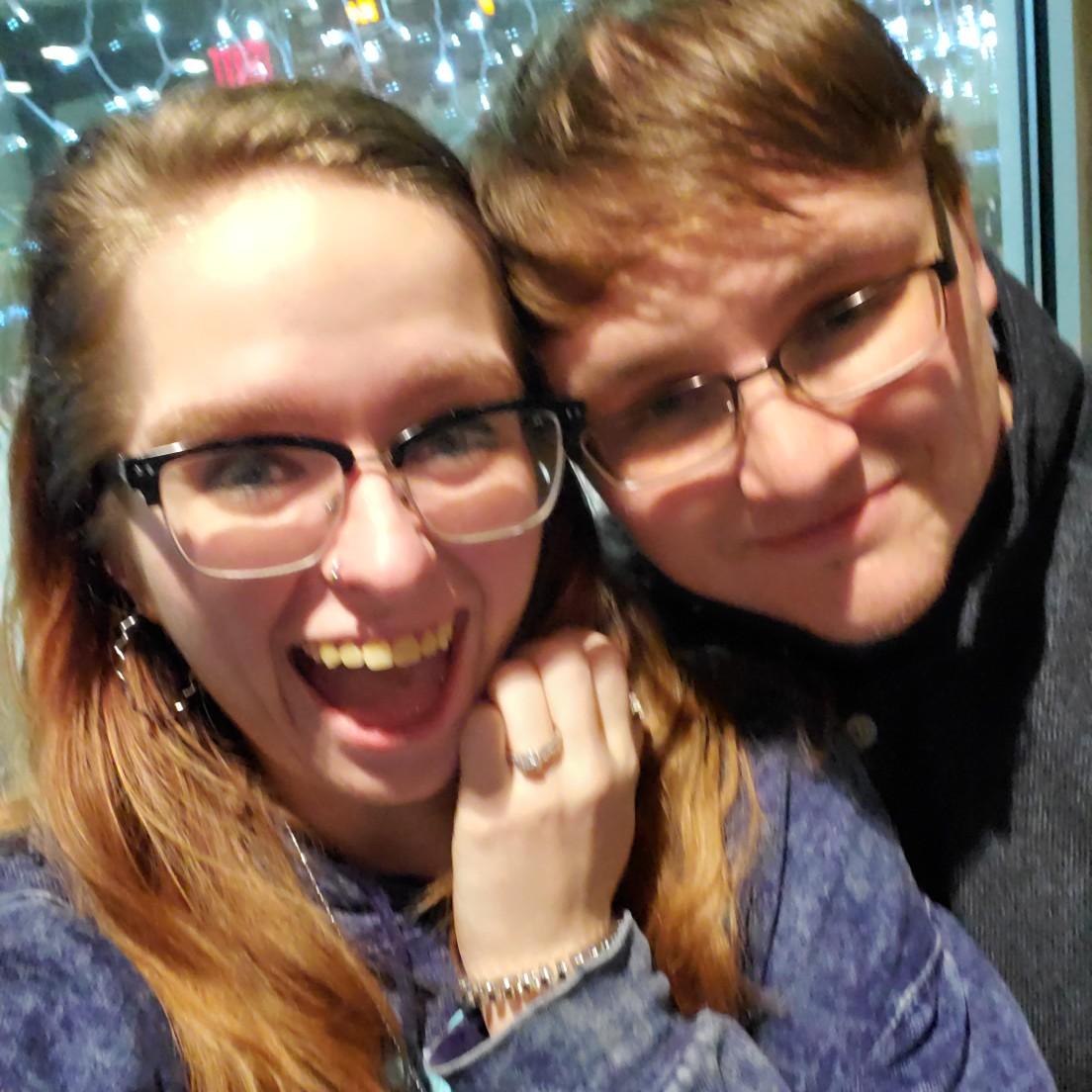 This is us just minutes after Cody proposed.